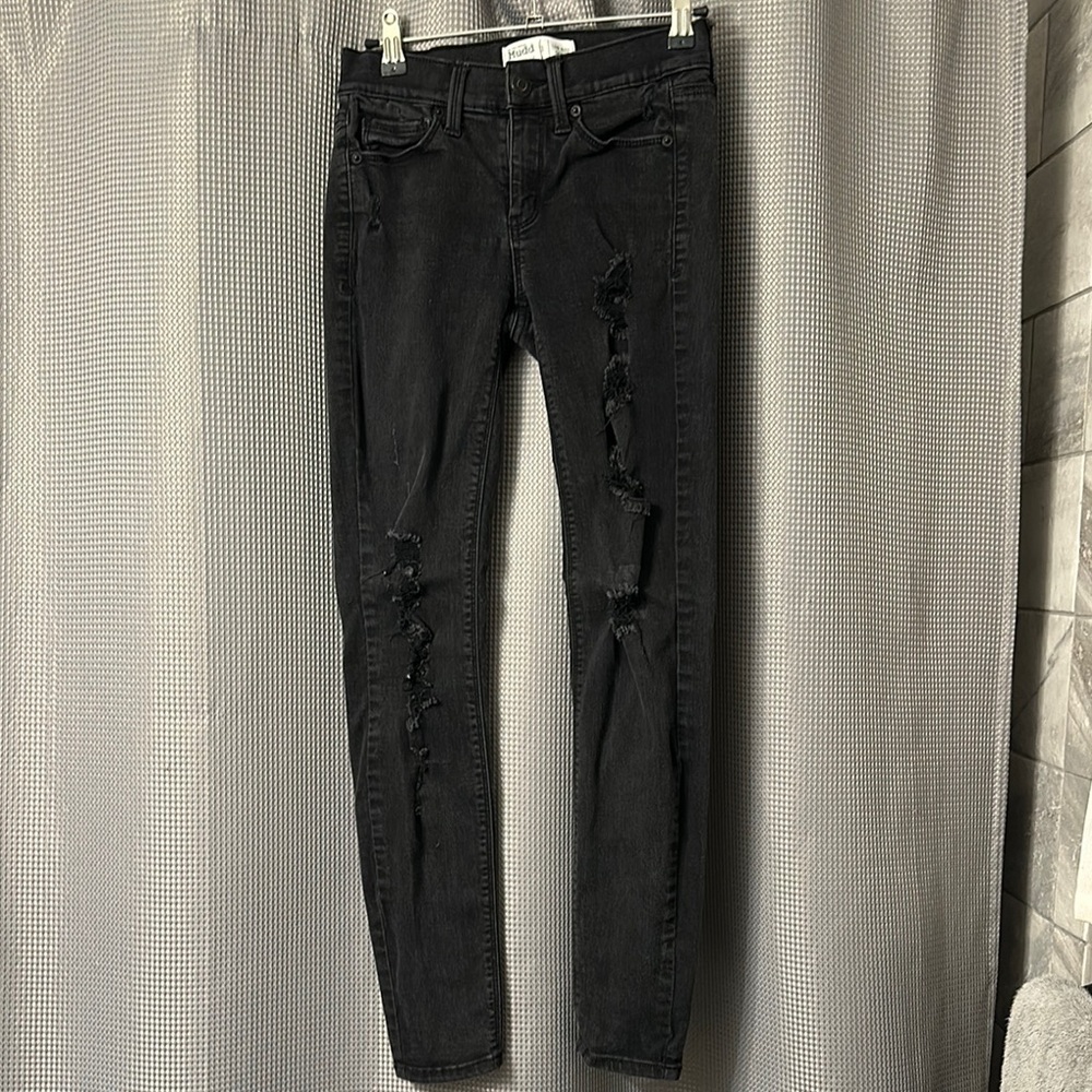 Distressed Black Denim Jeans